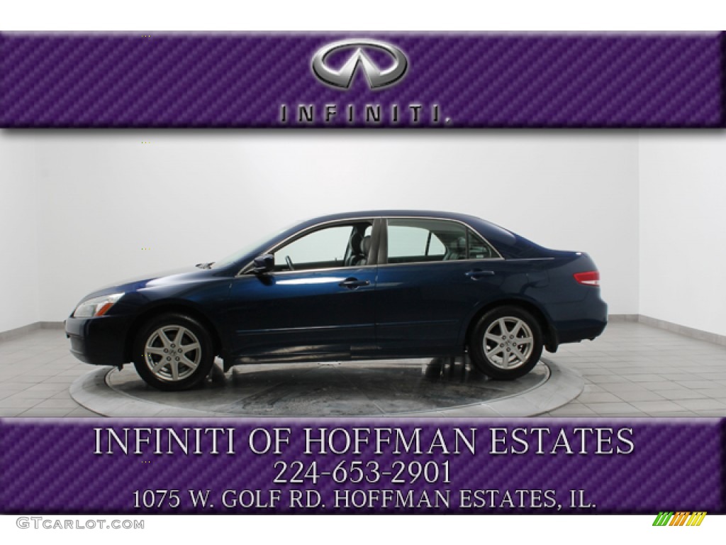 2003 Accord EX V6 Sedan - Eternal Blue Pearl / Gray photo #2