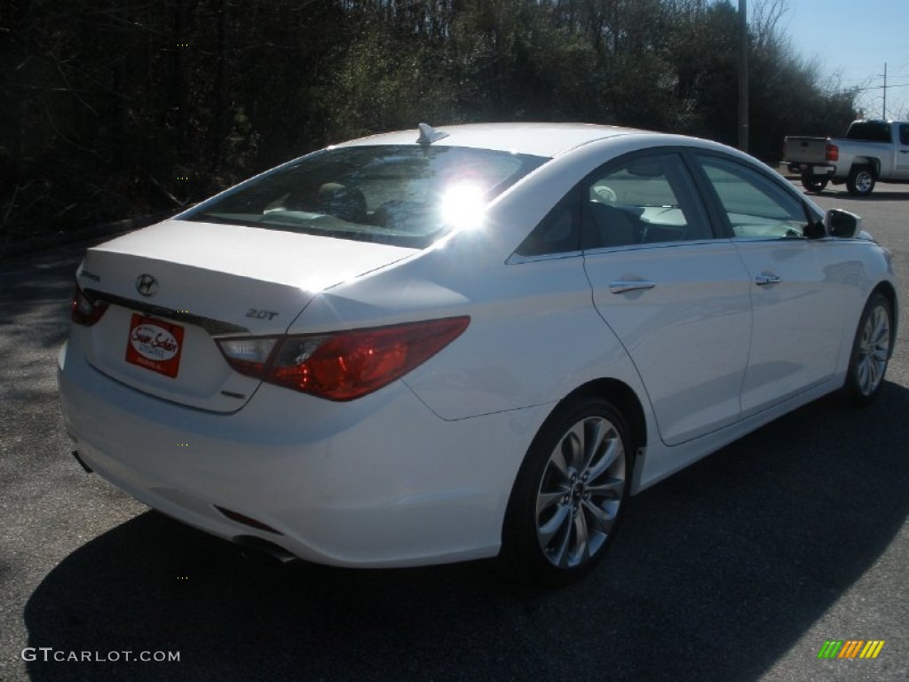 2011 Sonata Limited 2.0T - Pearl White / Camel photo #3