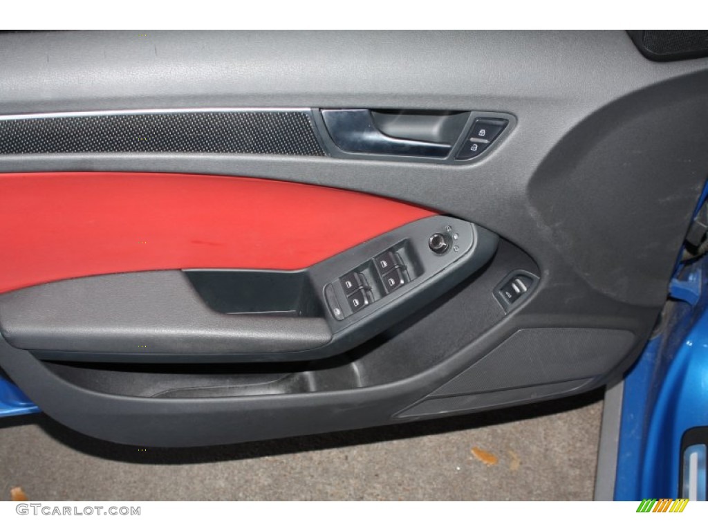 2010 Audi S4 3.0 quattro Sedan Black/Red Door Panel Photo #77799475
