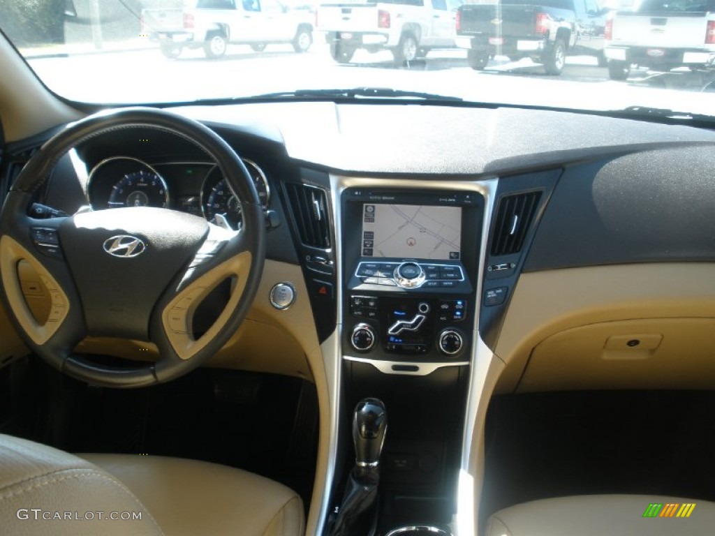 2011 Sonata Limited 2.0T - Pearl White / Camel photo #27