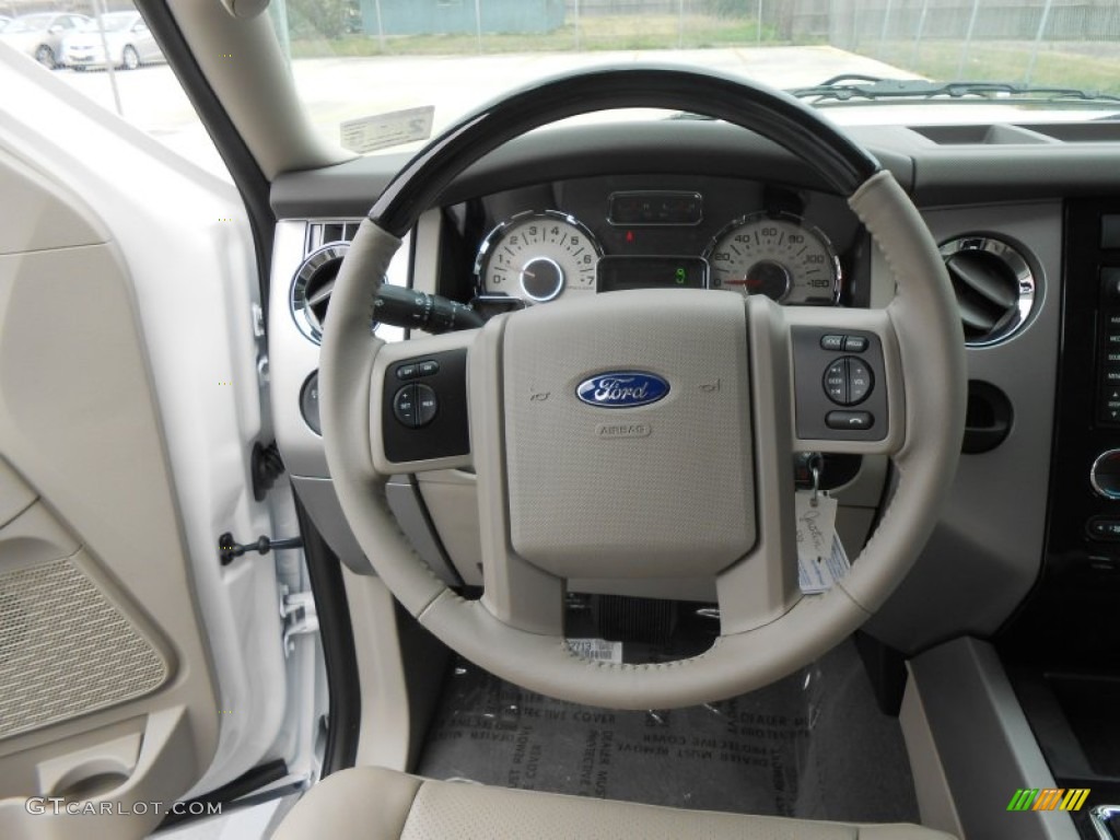 2013 Ford Expedition Limited Stone Steering Wheel Photo #77801187