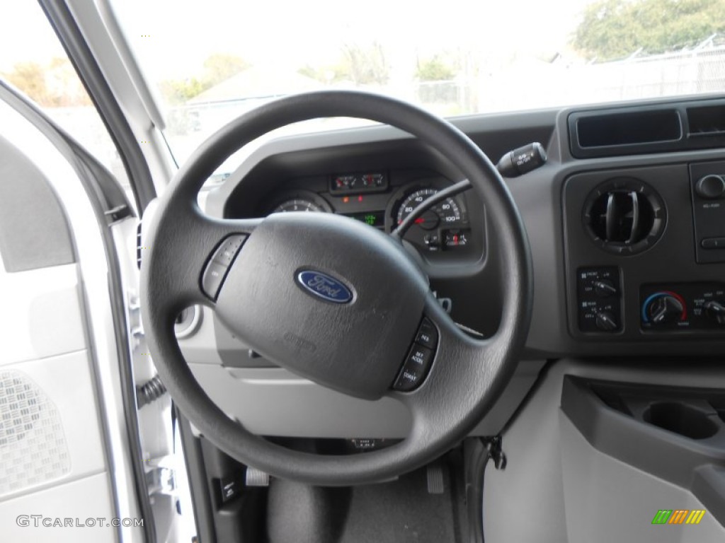 2013 Ford E Series Van E350 XL Extended Passenger Medium Flint Steering Wheel Photo #77801875