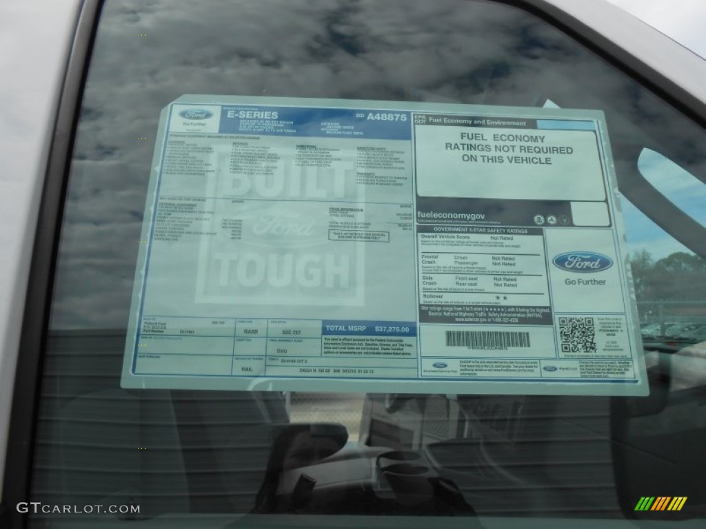 2013 Ford E Series Van E350 XL Extended Passenger Window Sticker Photo #77801917