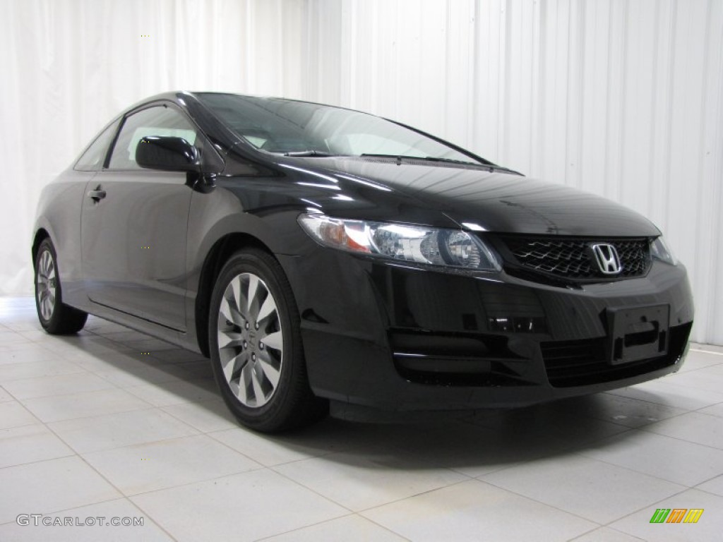 2010 Civic EX Coupe - Crystal Black Pearl / Black photo #1