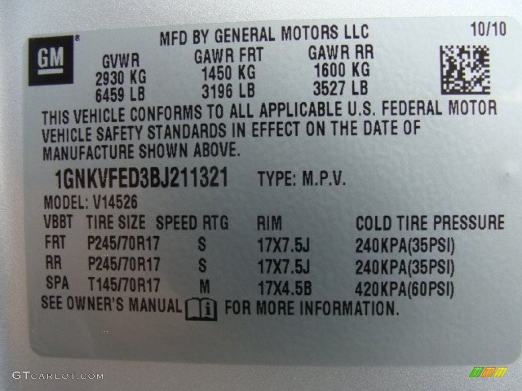 2011 Traverse LS AWD - Silver Ice Metallic / Dark Gray/Light Gray photo #15