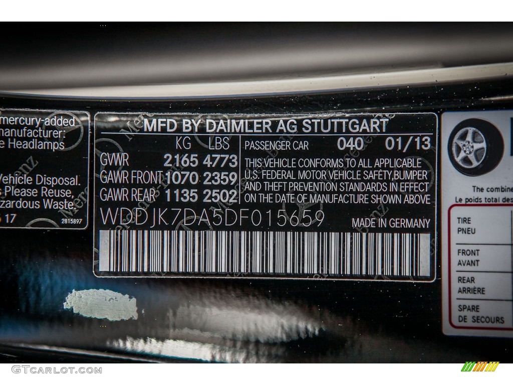 2013 SL Color Code 040 for Black Photo #77803309