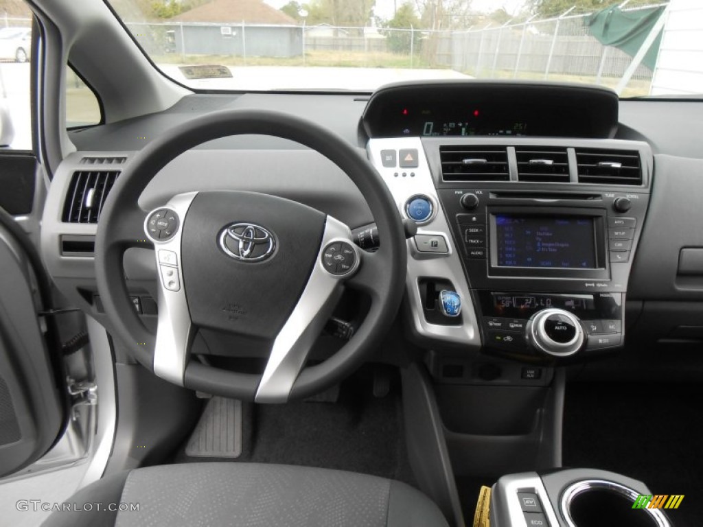 2013 Toyota Prius v Three Hybrid Dark Gray Dashboard Photo #77803499