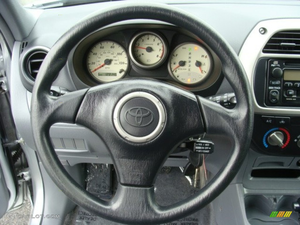 2002 Toyota RAV4 4WD Gray Steering Wheel Photo #77803721