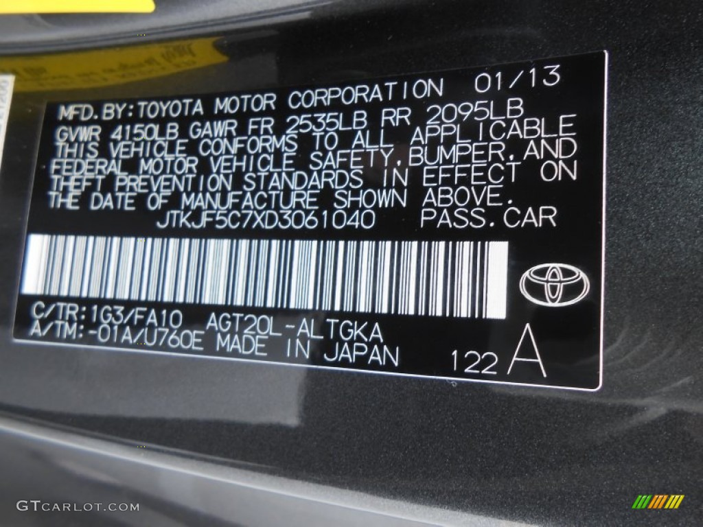 2013 Scion tC Standard tC Model Parts Photos