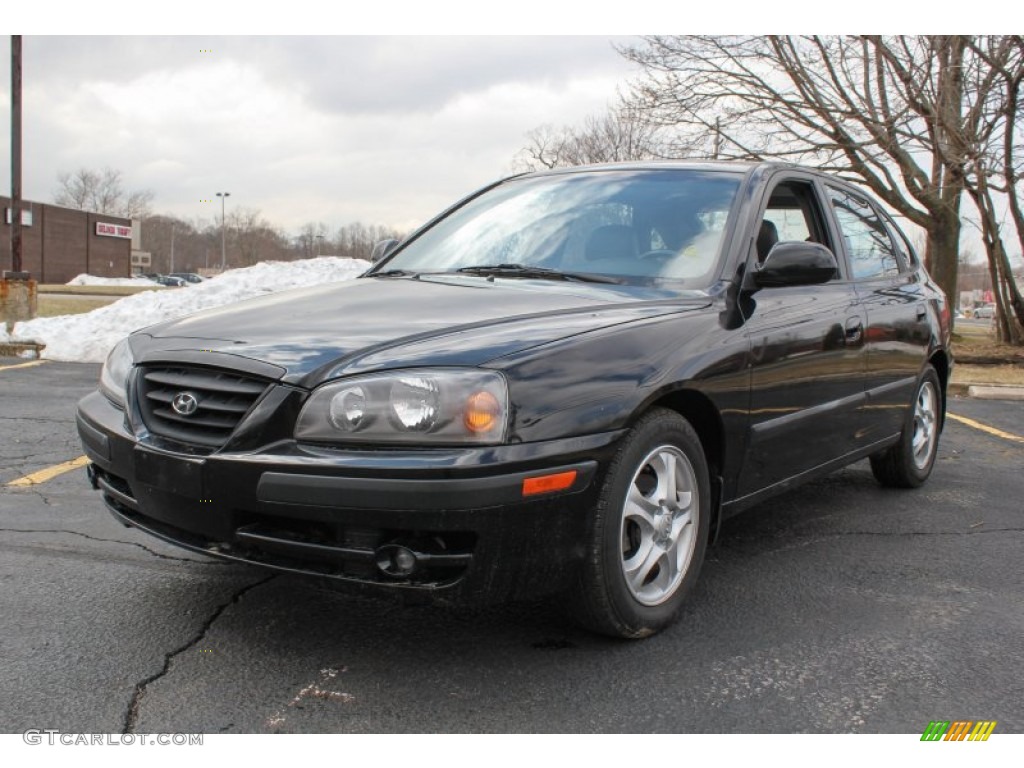 Black Obsidian 2005 Hyundai Elantra GLS Hatchback Exterior Photo #77804408