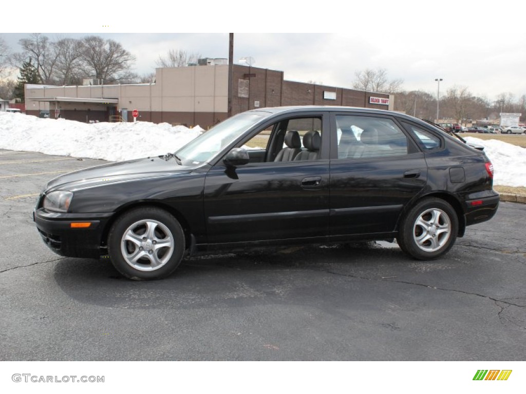 Black Obsidian 2005 Hyundai Elantra GLS Hatchback Exterior Photo #77804435