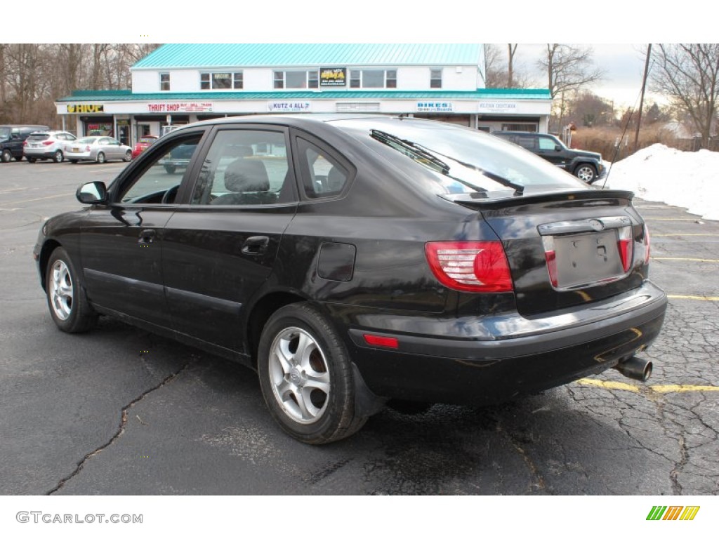 Black Obsidian 2005 Hyundai Elantra GLS Hatchback Exterior Photo #77804450
