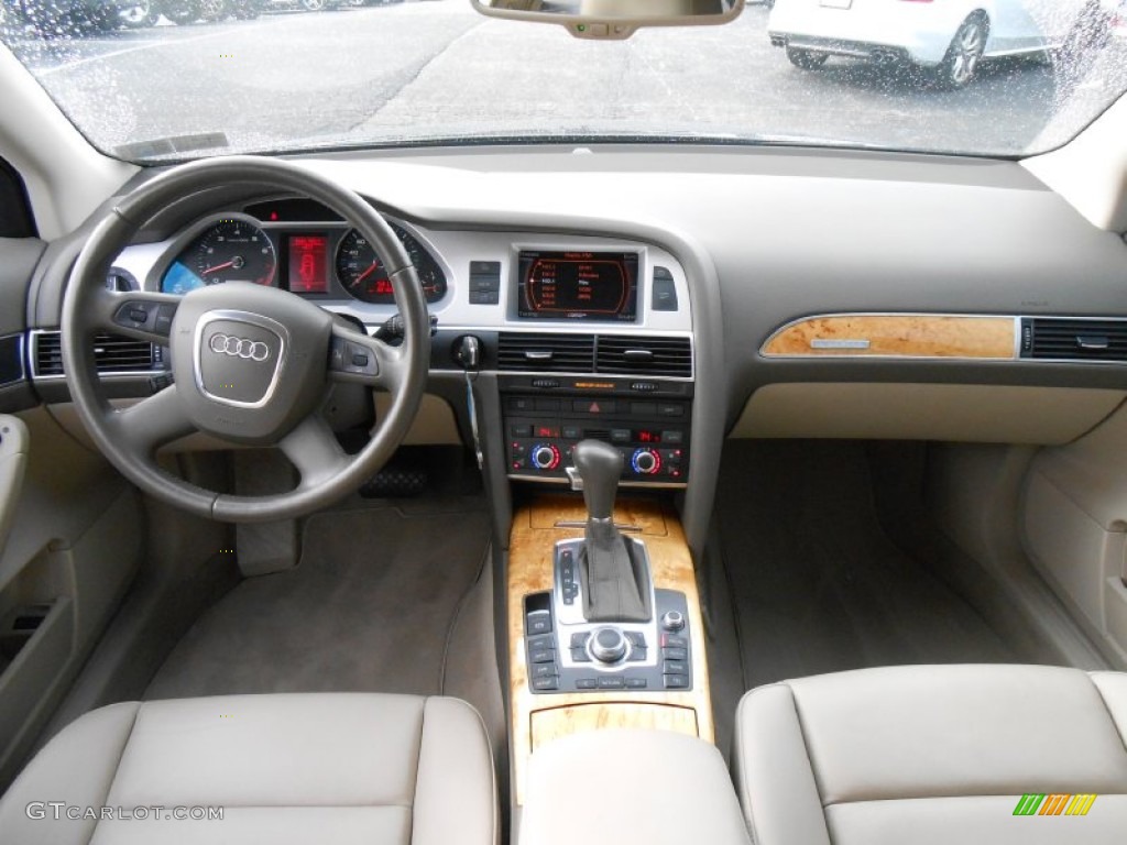 2009 Audi A6 3.0T quattro Sedan Cardamom Beige Dashboard Photo #77806598