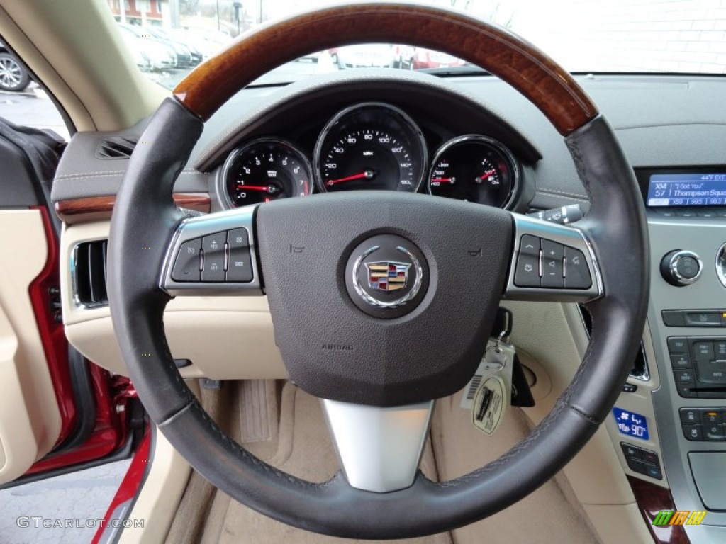 2010 Cadillac CTS 4 3.0 AWD Sedan Cashmere/Cocoa Steering Wheel Photo #77807888