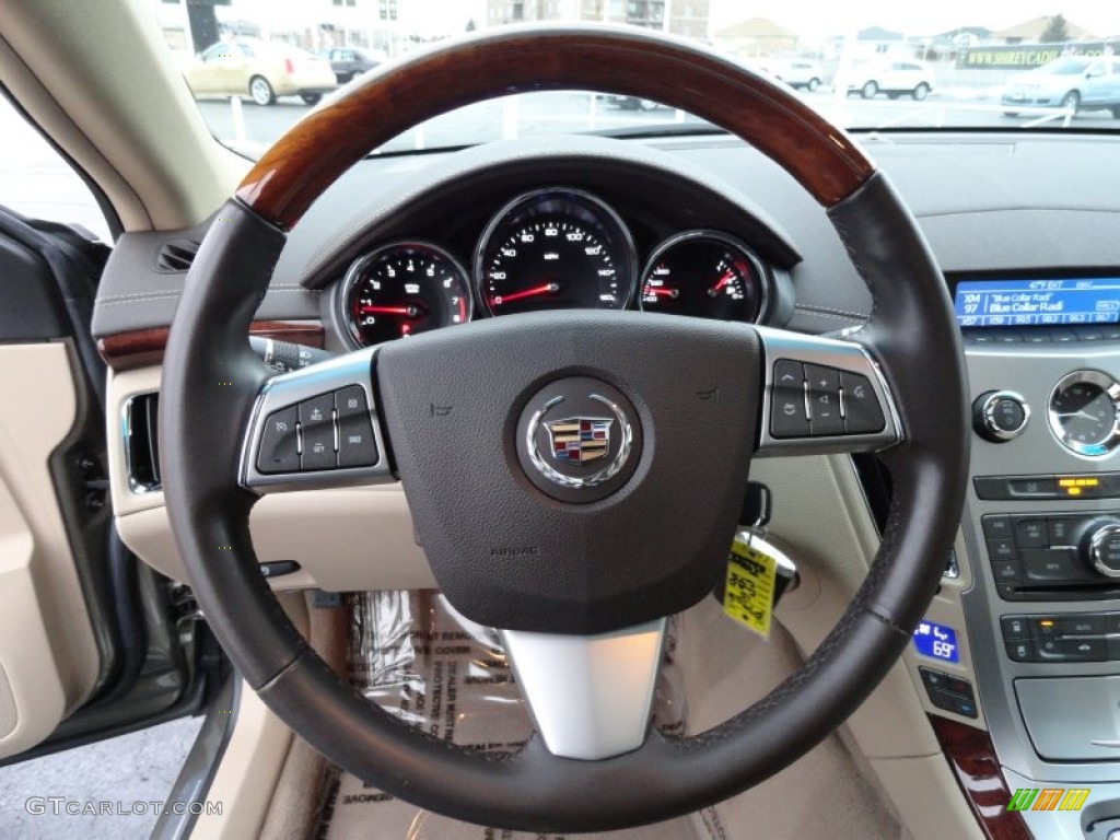 2010 Cadillac CTS 4 3.0 AWD Sedan Cashmere/Cocoa Steering Wheel Photo #77808237