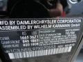 2007 Chrysler Crossfire Roadster Info Tag