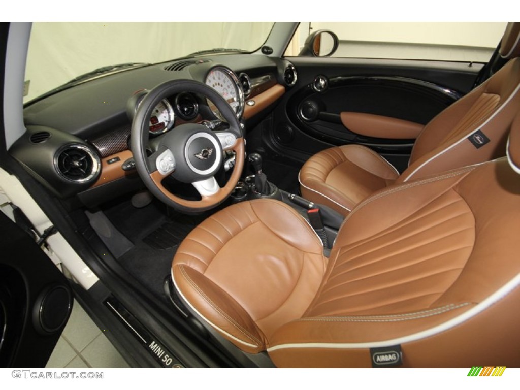 Mayfair Lounge Toffee Leather Interior 2010 Mini Cooper Mayfair 50th Anniversary Hardtop Photo #77809799