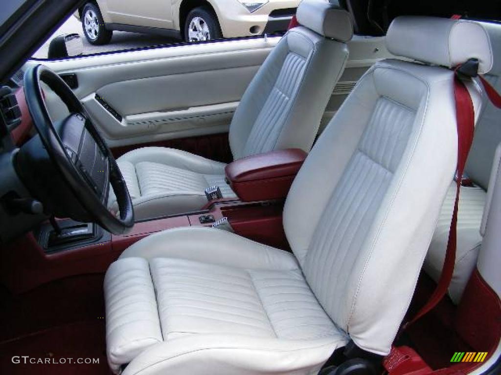 1991 Mustang GT Convertible - Medium Red / White/Scarlet Red photo #9