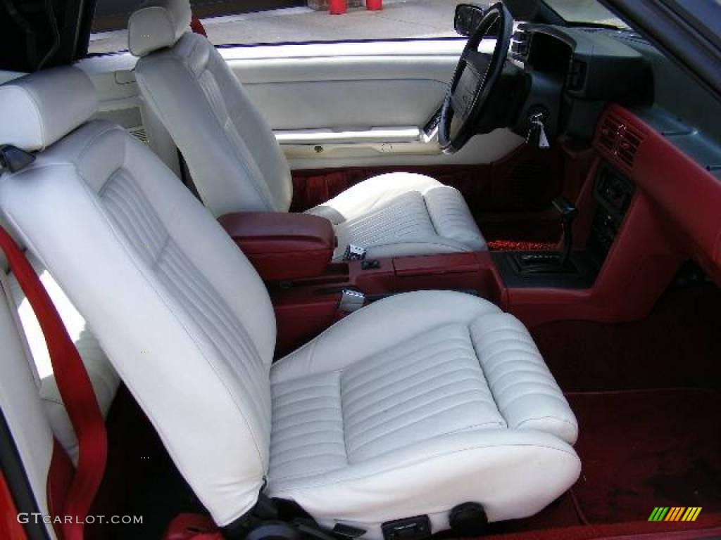 1991 Mustang GT Convertible - Medium Red / White/Scarlet Red photo #13