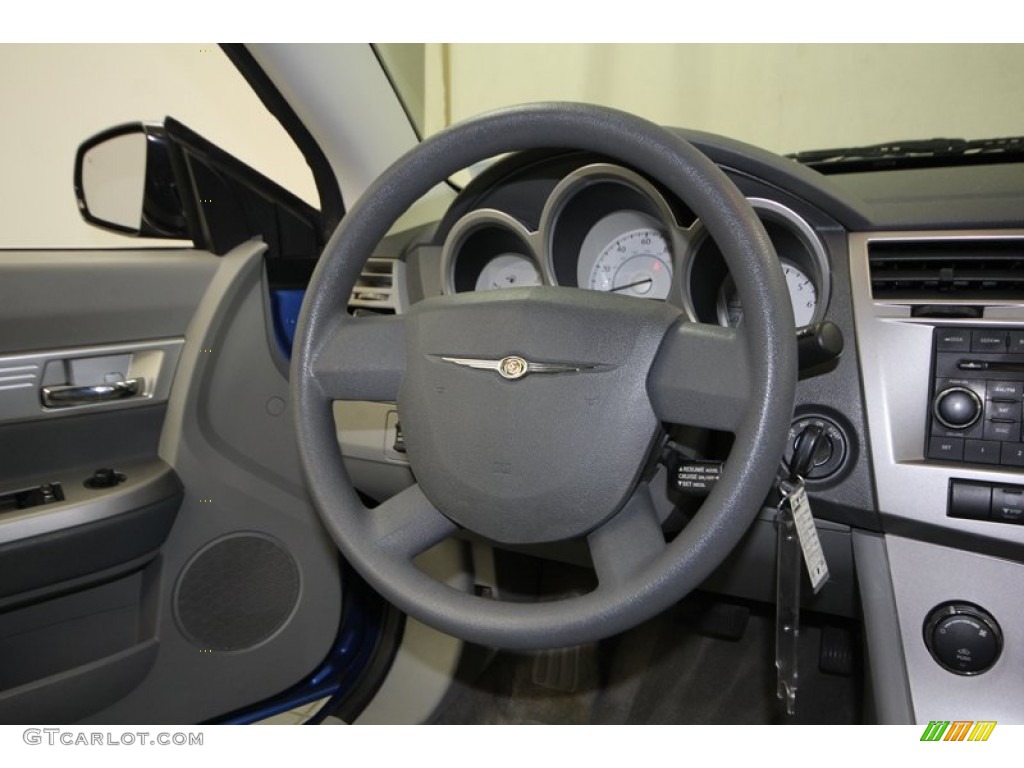 2008 Chrysler Sebring Touring Convertible Dark Slate Gray/Light Slate Gray Steering Wheel Photo #77811305