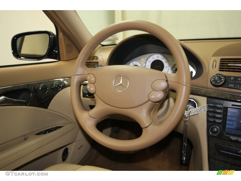 2008 Mercedes-Benz E 350 Sedan Cashmere Steering Wheel Photo #77812928
