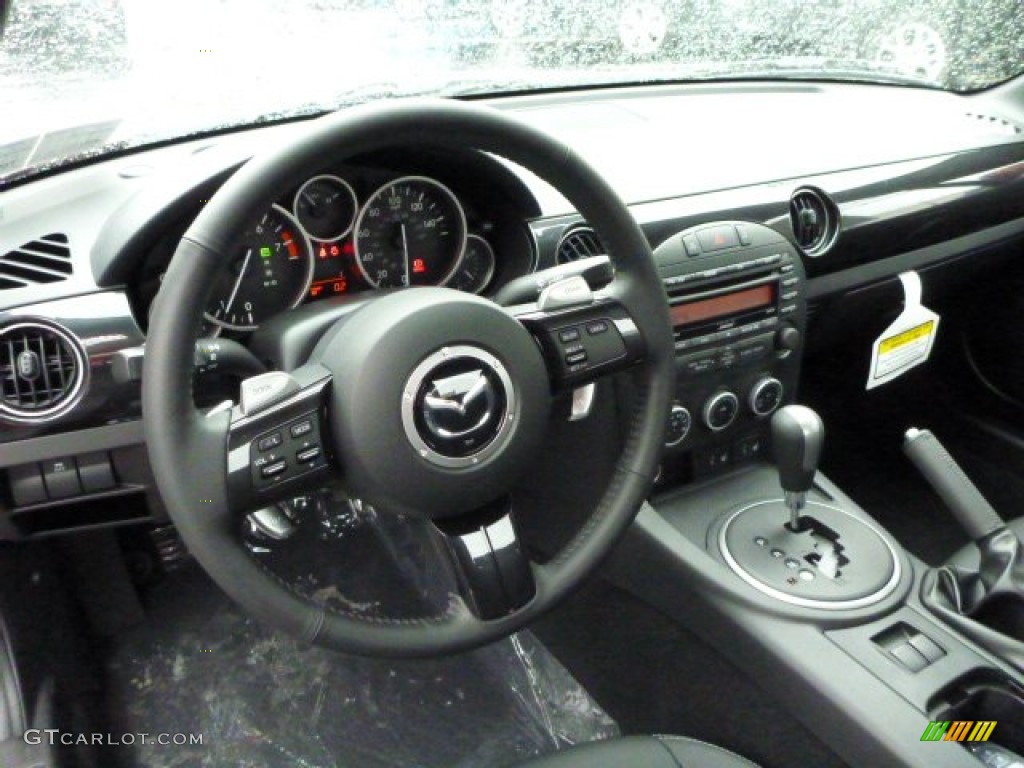 2013 Mazda MX-5 Miata Grand Touring Hard Top Roadster Black Dashboard Photo #77812970