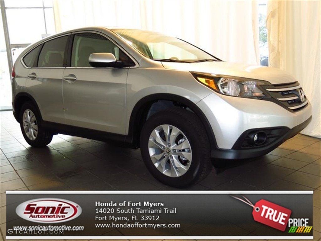 2013 CR-V EX - Alabaster Silver Metallic / Black photo #1