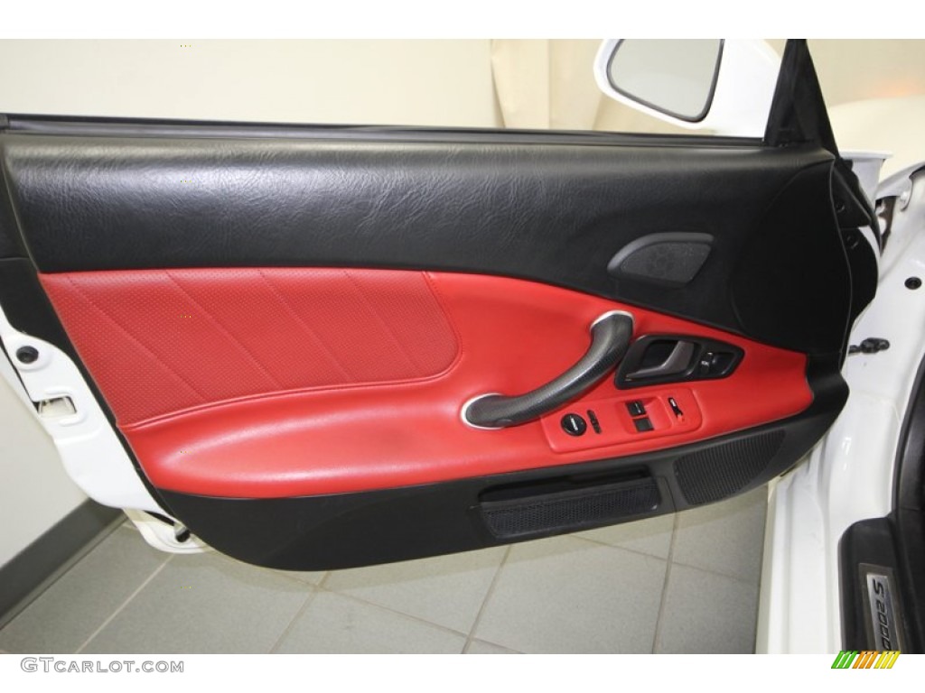 2007 Honda S2000 Roadster Black/Red Door Panel Photo #77813408