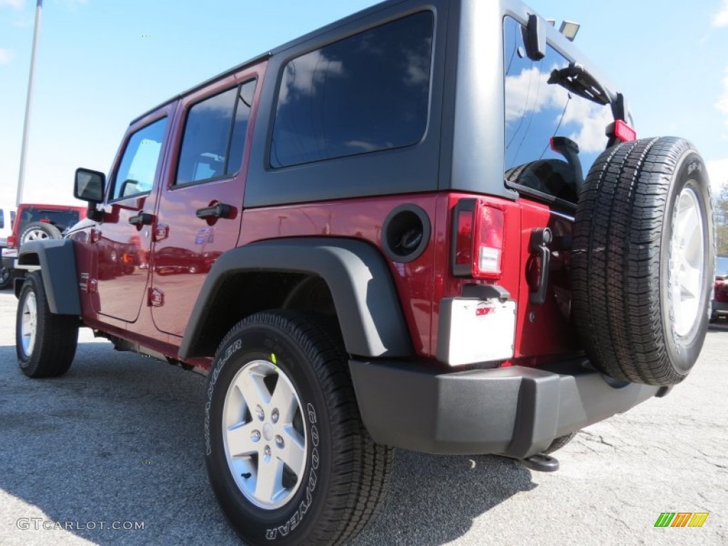 2013 Wrangler Unlimited Sport S 4x4 - Rock Lobster Red / Black photo #5