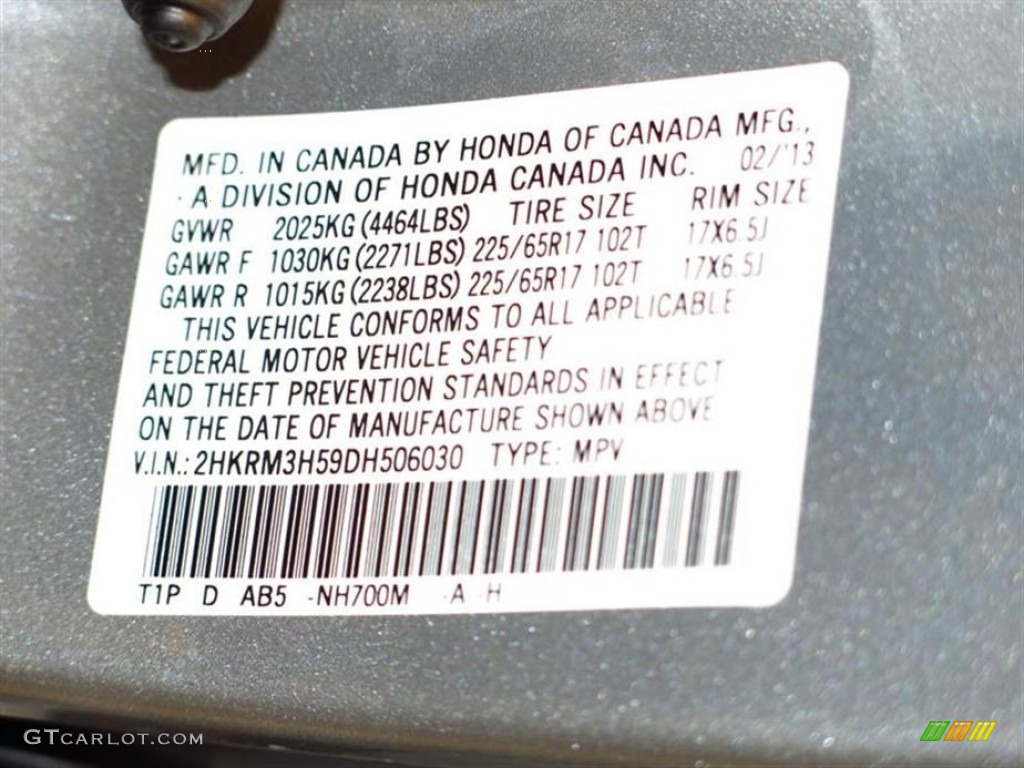 2013 CR-V EX - Alabaster Silver Metallic / Black photo #10