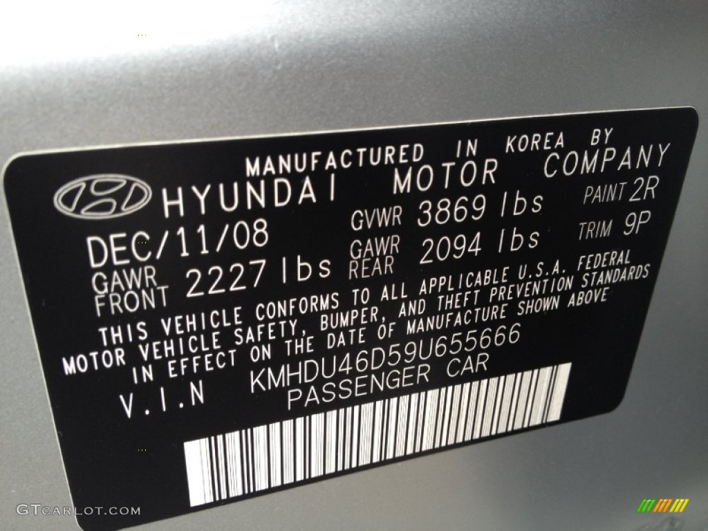 2009 Elantra SE Sedan - Quicksilver / Black photo #16