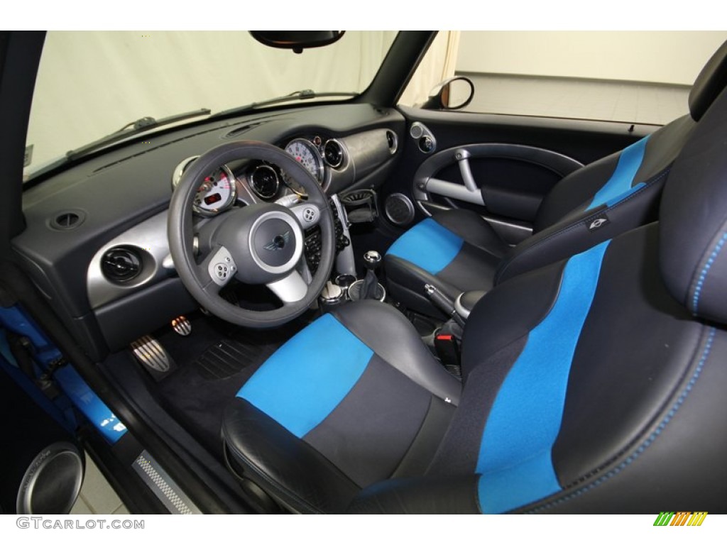 Blue/Carbon Black Interior 2008 Mini Cooper S Convertible Photo #77815055