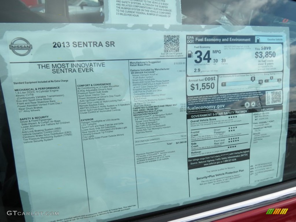 2013 Sentra SR - Red Brick / Charcoal photo #11