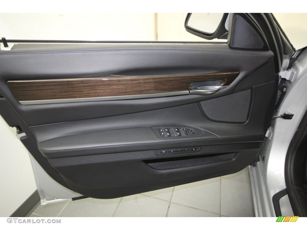 2009 BMW 7 Series 750Li Sedan Black Nappa Leather Door Panel Photo #77816554