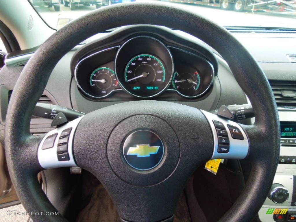 2010 Chevrolet Malibu LT Sedan Ebony Steering Wheel Photo #77818715