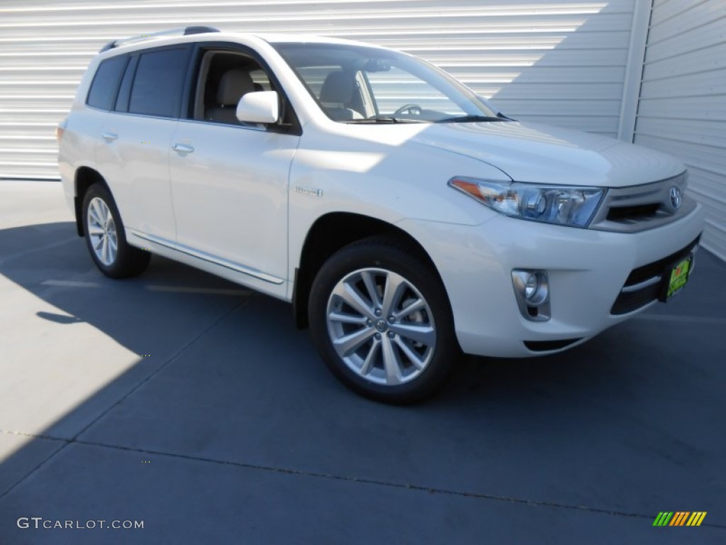 2013 Highlander Hybrid Limited 4WD - Blizzard White Pearl / Ash photo #1