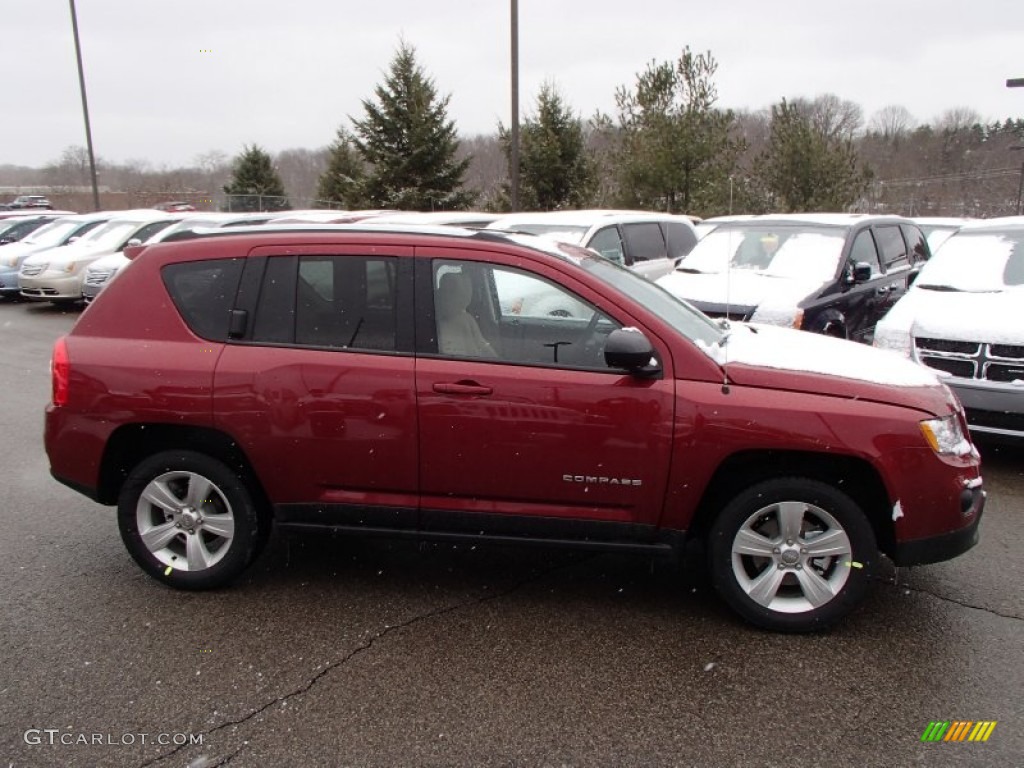 Deep Cherry Red Crystal Pearl 2013 Jeep Compass Latitude 4x4 Exterior Photo #77821235