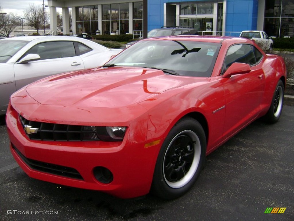 2013 Camaro LS Coupe - Victory Red / Black photo #1