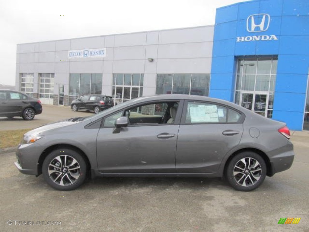 2013 Civic EX Sedan - Polished Metal Metallic / Gray photo #2