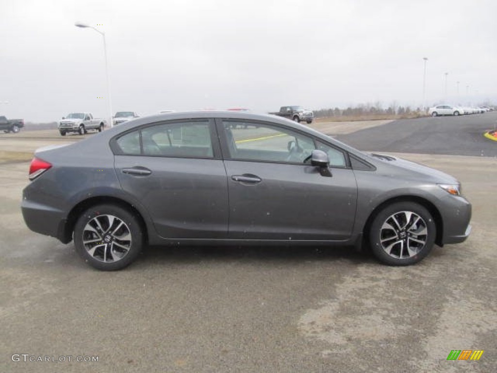 2013 Civic EX Sedan - Polished Metal Metallic / Gray photo #4