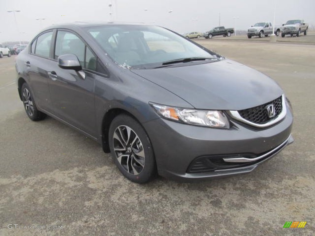 2013 Civic EX Sedan - Polished Metal Metallic / Gray photo #5