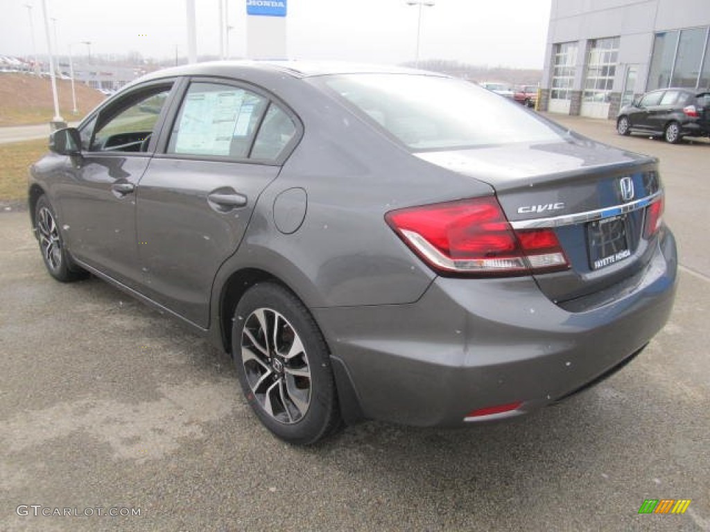 2013 Civic EX Sedan - Polished Metal Metallic / Gray photo #18