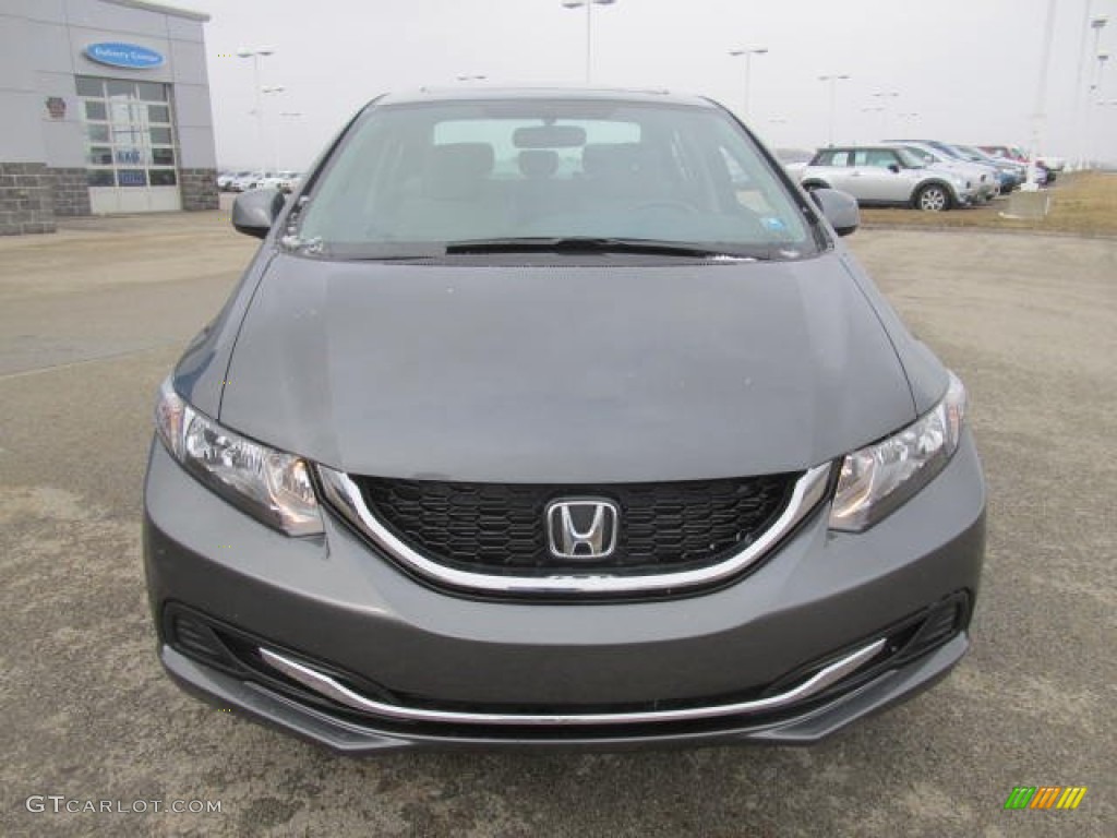 2013 Civic EX Sedan - Polished Metal Metallic / Gray photo #19