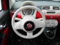 Rosso/Avorio (Red/Ivory) 2013 Fiat 500 Pop Steering Wheel