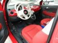 Rosso/Avorio (Red/Ivory) 2013 Fiat 500 Pop Interior Color