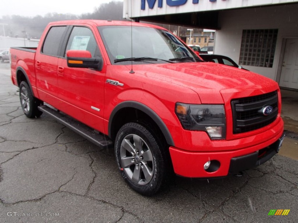 Race Red 2013 Ford F150 FX4 SuperCrew 4x4 Exterior Photo #77826243