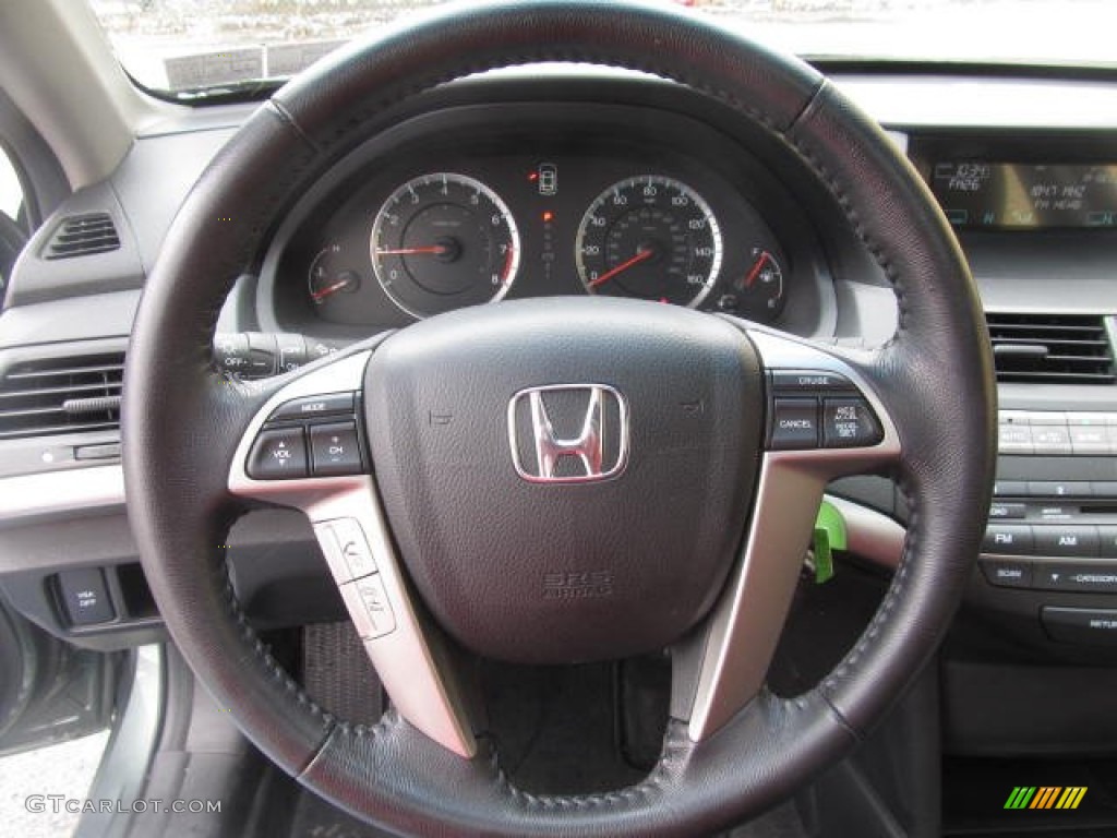 2010 Honda Accord EX-L V6 Sedan Black Steering Wheel Photo #77826654