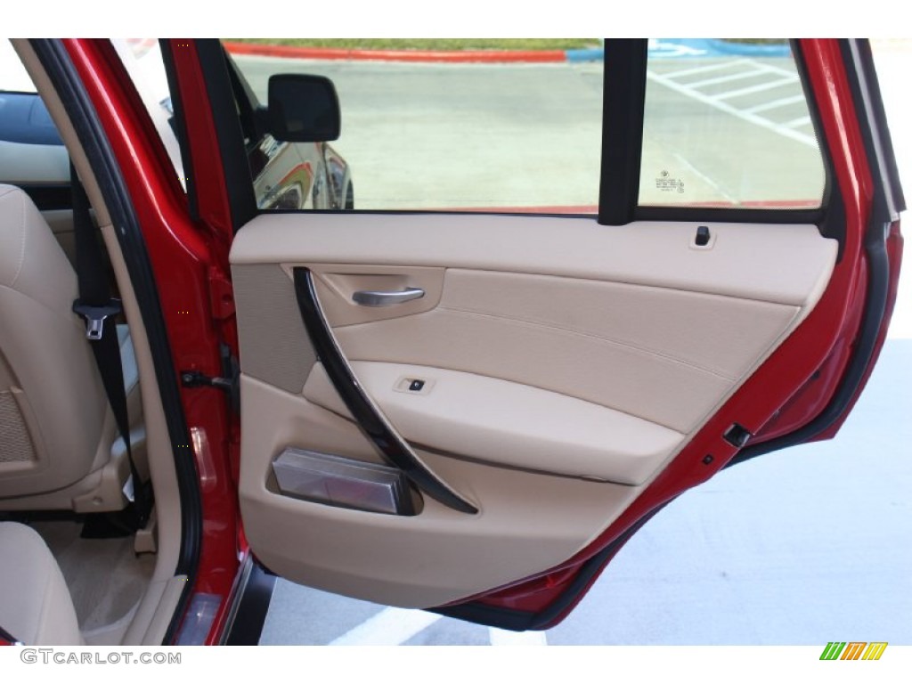2007 BMW X3 3.0si Sand Beige Door Panel Photo #77830086