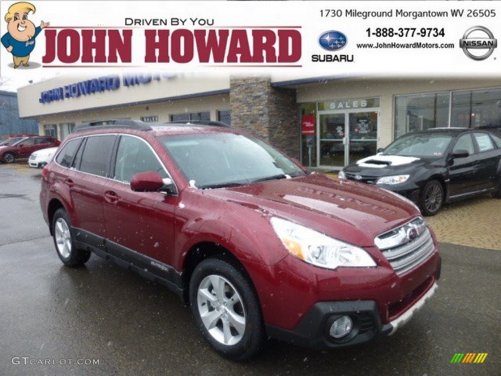 2013 Outback 2.5i Limited - Venetian Red Pearl / Off Black Leather photo #1