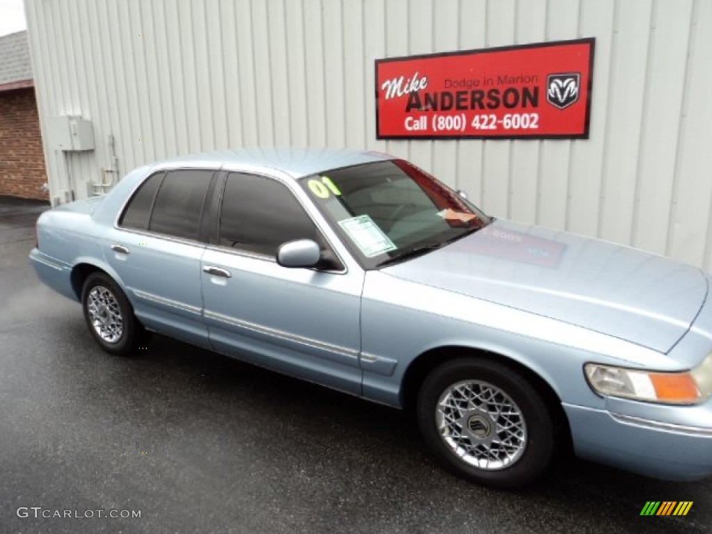 2001 Grand Marquis GS - Light Blue Metallic / Dark Charcoal photo #2